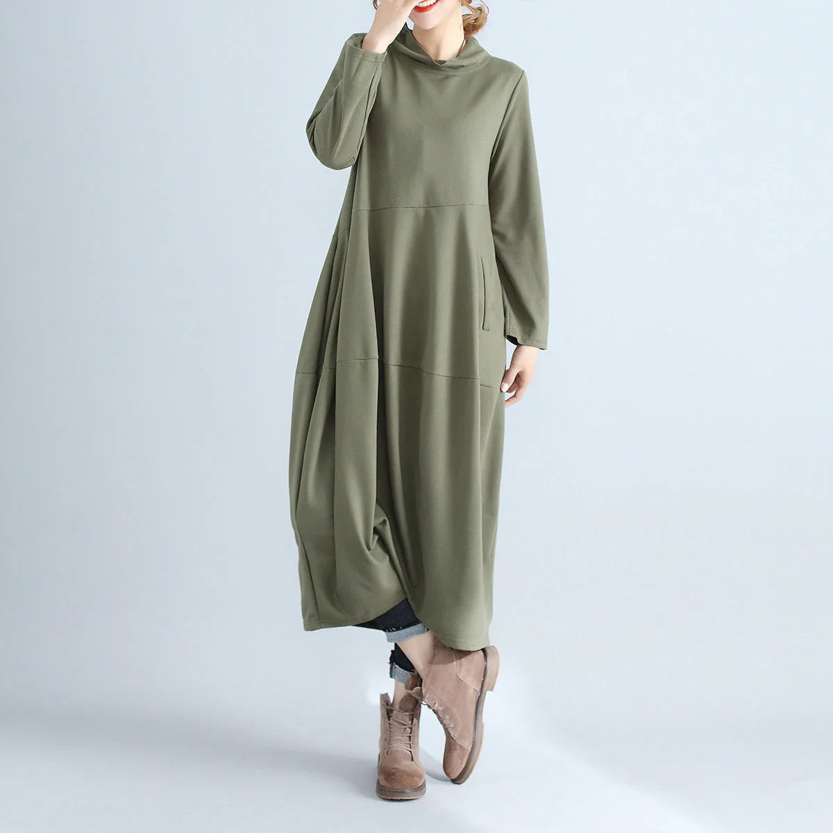 Fashion Plus Size Long Sleeve Hoodie Fall Dresses - Image 2
