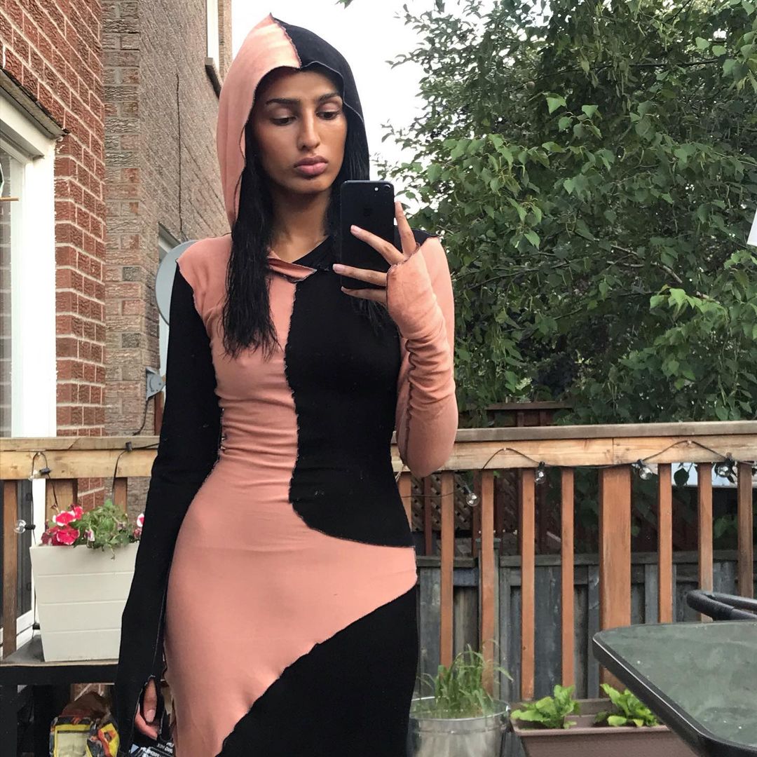 Long Sleeve Hooded Patchwork Skinny Maxi Dress Autumn Winter Women Fashion Streetwear Casual Outfits - Image 3