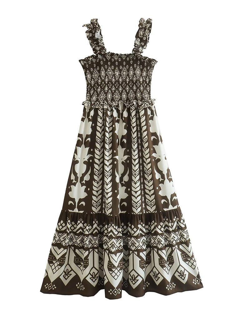 New Women Vintage Floral Print Sling Dress Sexy Sleeveless Romantic Ladies Holiday Summer Dress Midi Vestidos - Image 2